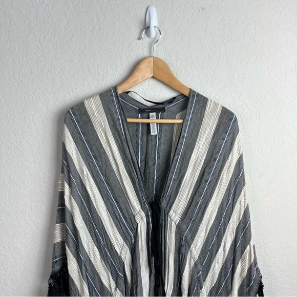 BCBGMaxAzria Stripe Beach Coverup Fringe - Picture 7 of 14